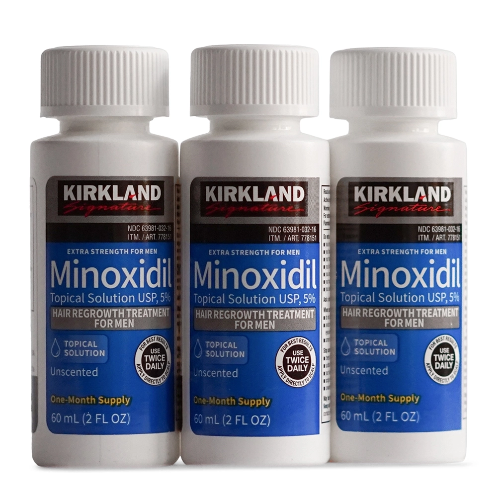 Лосьйон для росту волосся Міноксидил kirkland signature 5%, 3 флакони 60 мл