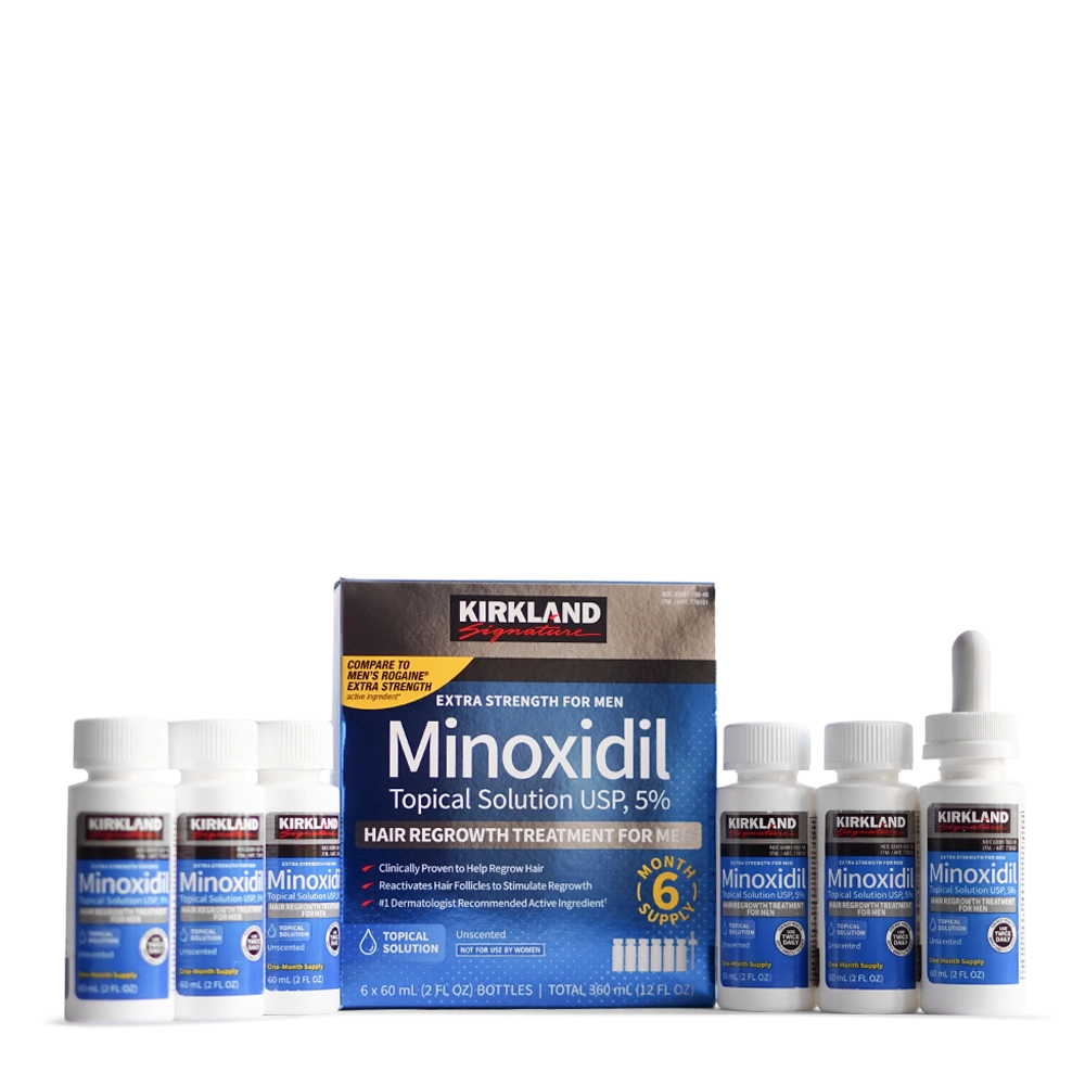 Міноксидил Кіркланд 5% — зворотний бік упаковки 60 мл, інструкція та склад, засіб для лікування випадання волосся