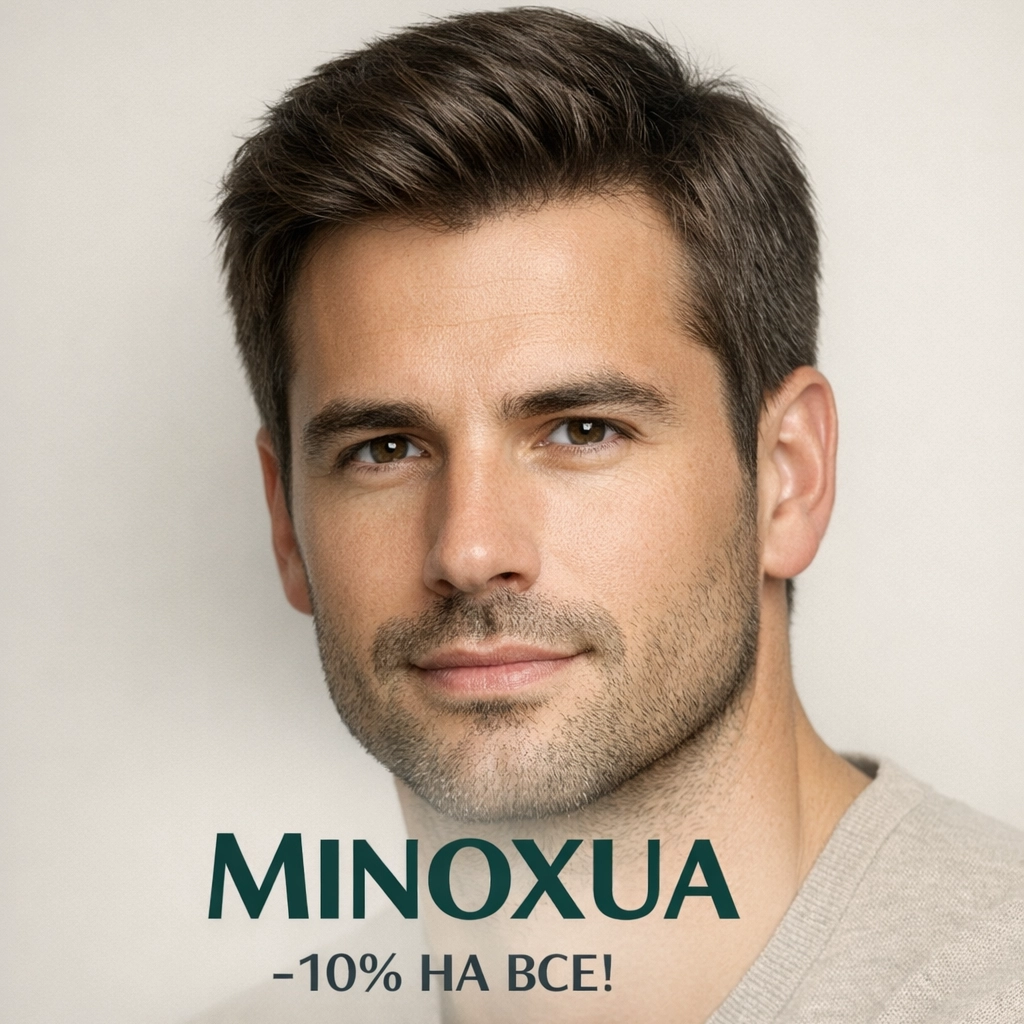 Оригінальний міноксидил для росту волосся та бороди зі знижкою 10% — MinoxidilUA