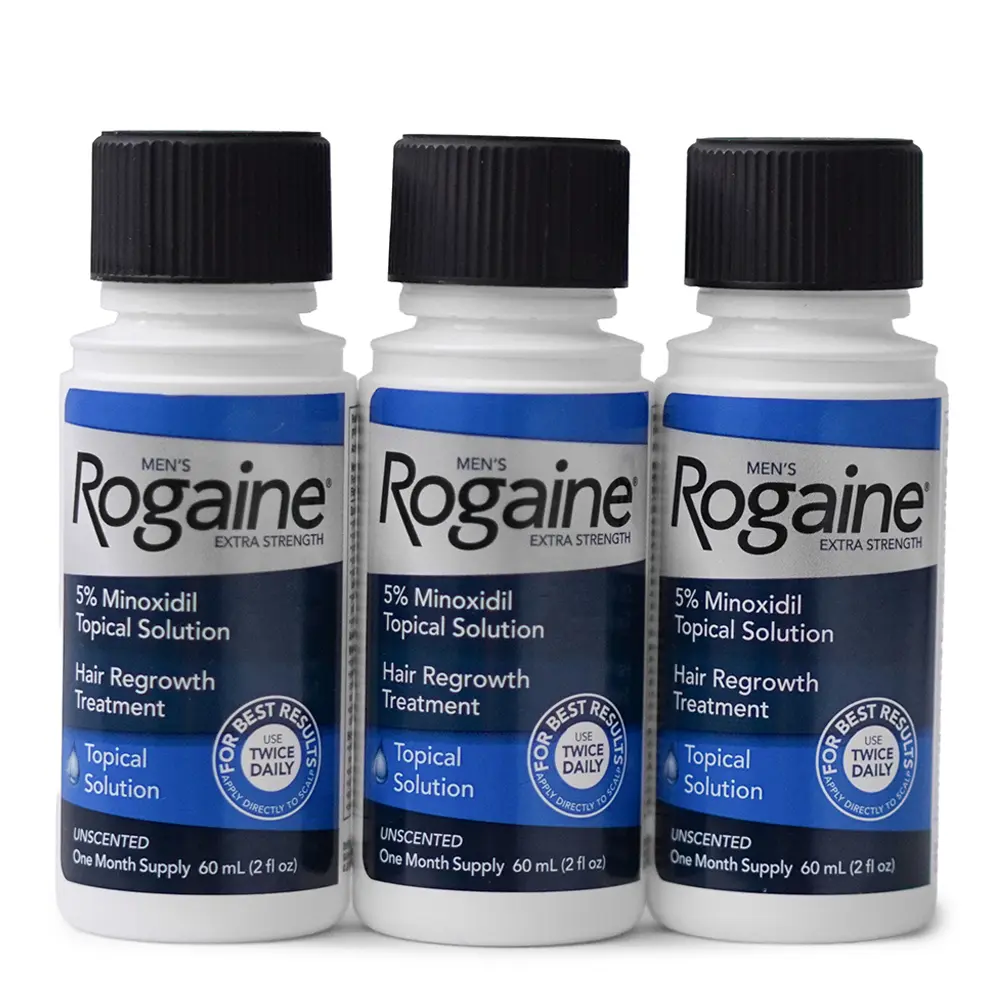 Три флакони оригінального лосьйону Rogaine 5% — запас на 3 місяці для густоти волосся та бороди